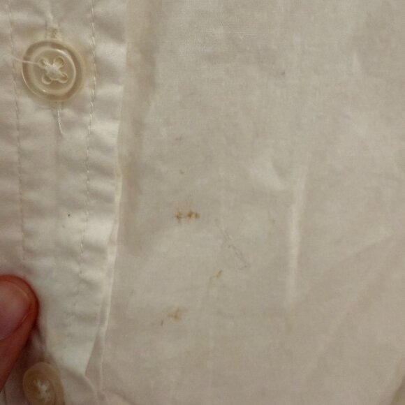 White Women's Button-Down Blouse with Square Collar Waist Tie Elle XS - Picture 7 of 10